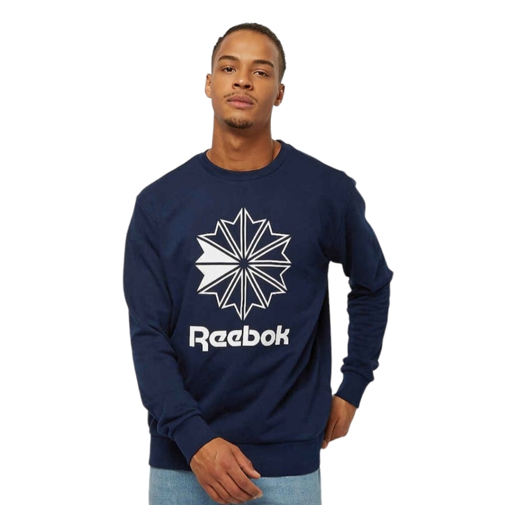 Reebok Classic Crewneck Sweatshirt Starcrest Logo Navy Large